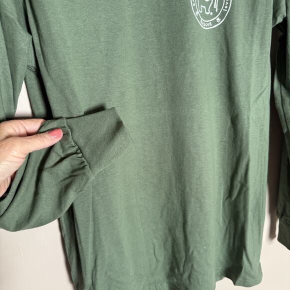 Puppie Love NEW w/Tag Hiking Pup Long Sleeve, Green, 100% Cotton Tee Shirt Small - Picture 5 of 9